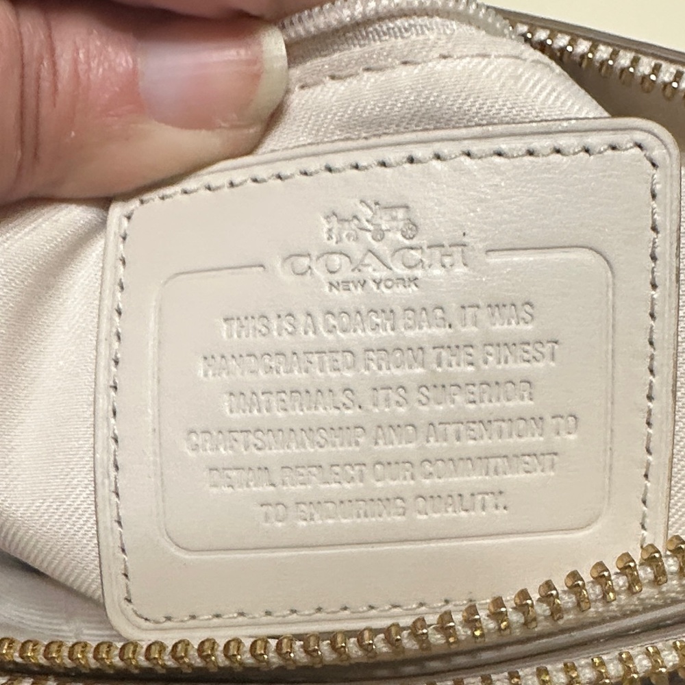 Coach Ivory/Cream Double Zip Leather Crossbody Bag - Picture 11 of 16
